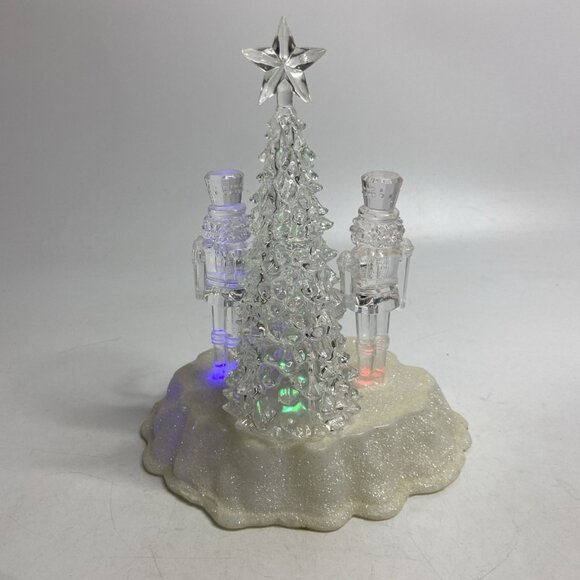 Happy Holiday Christmas Tree Soldiers Light Up Musical Acrylic Plays Many Songs - Picture 4 of 7